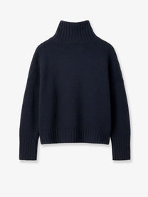 Soft Goat Women's Girlfriend Cashmere Turtleneck Blue