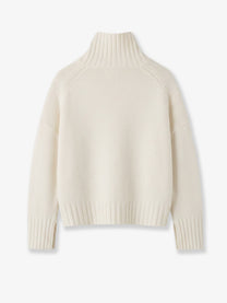 Soft Goat Women's Girlfriend Cashmere Turtleneck White