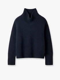 Soft Goat Women's Girlfriend Cashmere Turtleneck Blue