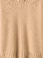 Soft Goat Women's Girlfriend Cashmere Turtleneck Beige, view 3