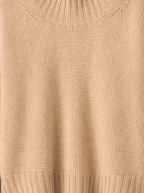 Soft Goat Women's Girlfriend Cashmere Turtleneck Beige