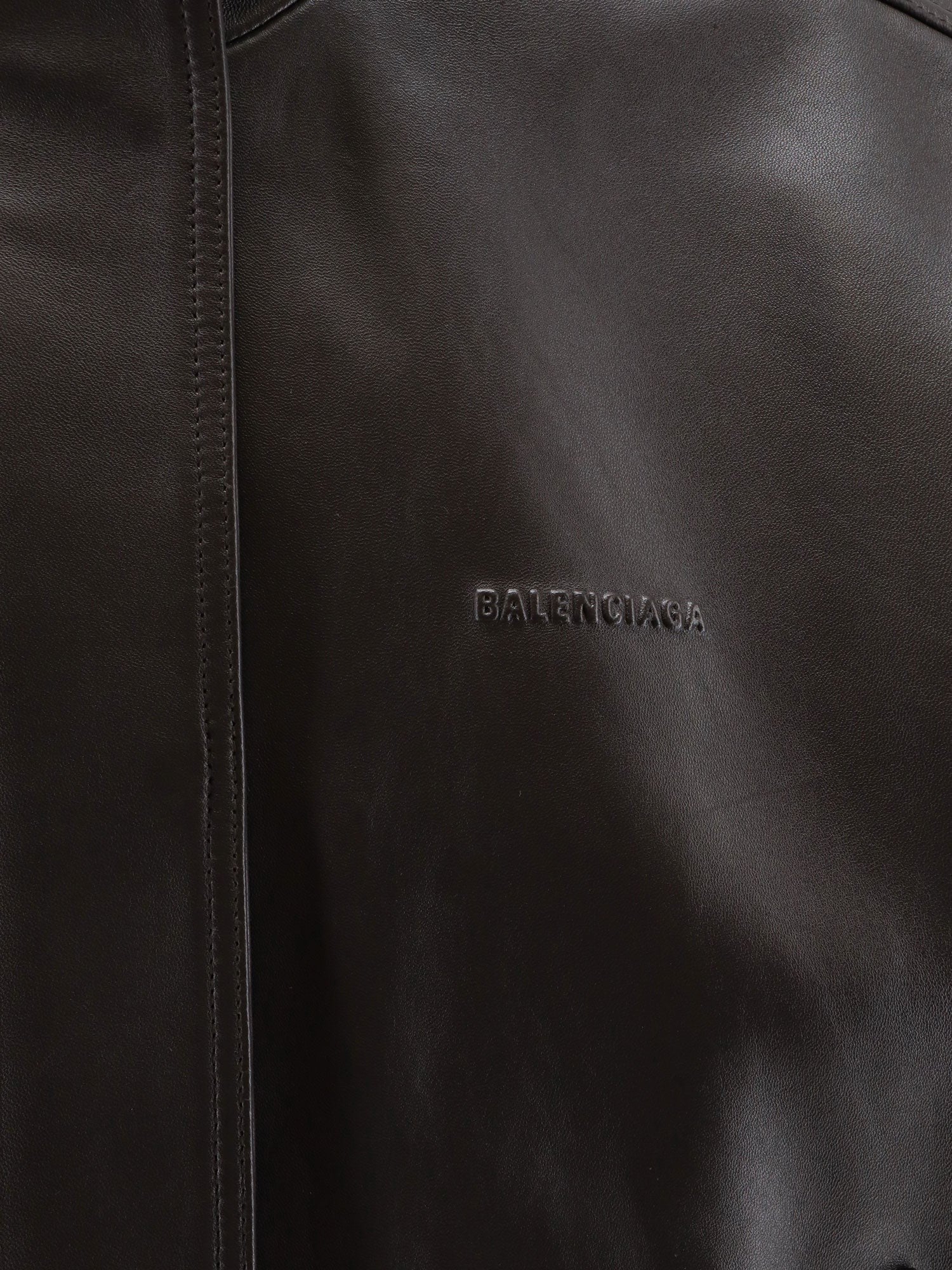Balenciaga Women's Giubbino in Pelle Smanicato Brown