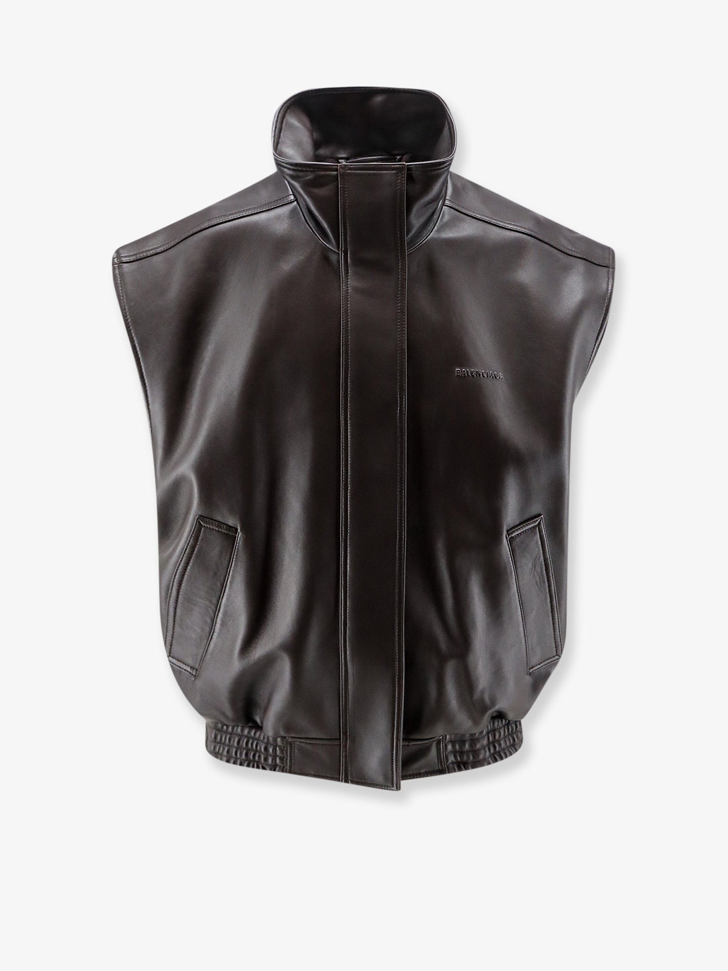Balenciaga Women's Giubbino in Pelle Smanicato Brown