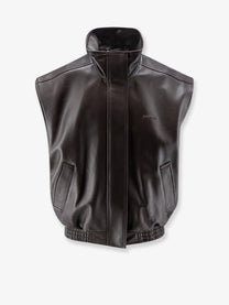 Balenciaga Women's Giubbino in Pelle Smanicato Brown