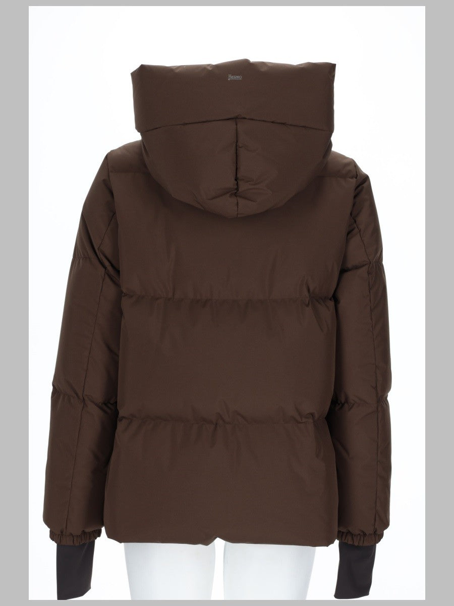 Herno Women's Giubbotto Con Cappuccio Brown