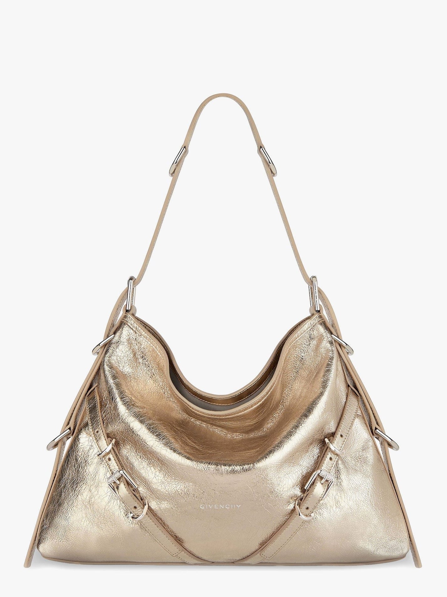 Givenchy - Givenchy Voyou Metallized Leather Shoulder Bag - Women’s Bags
