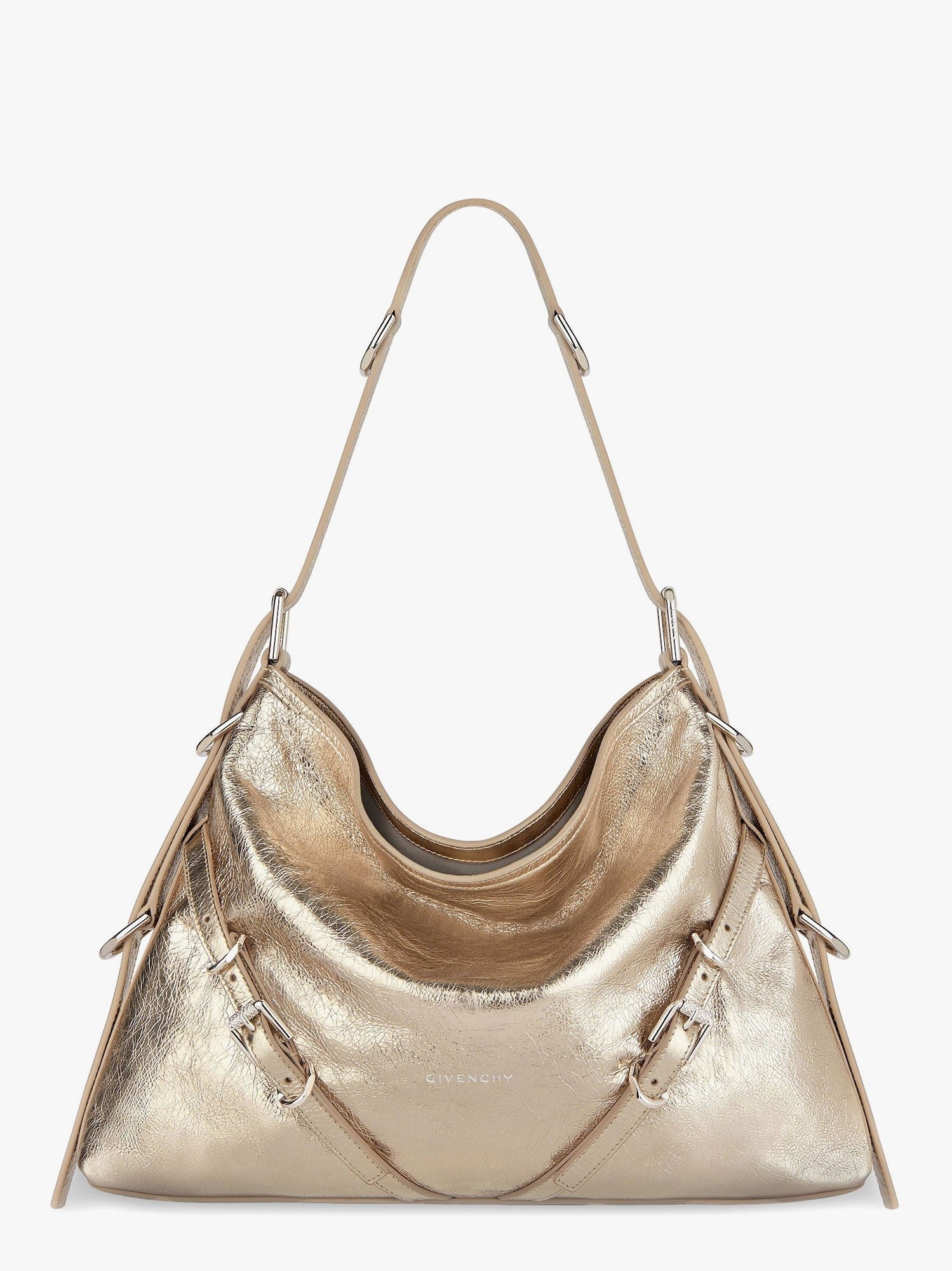 Givenchy - Givenchy Voyou Metallized Leather Shoulder Bag - Women’s Bags