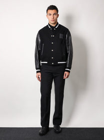 Givenchy - Givenchy Varsity Wool Blend Bomber With Leather Sleeves - Men’s Outerwear