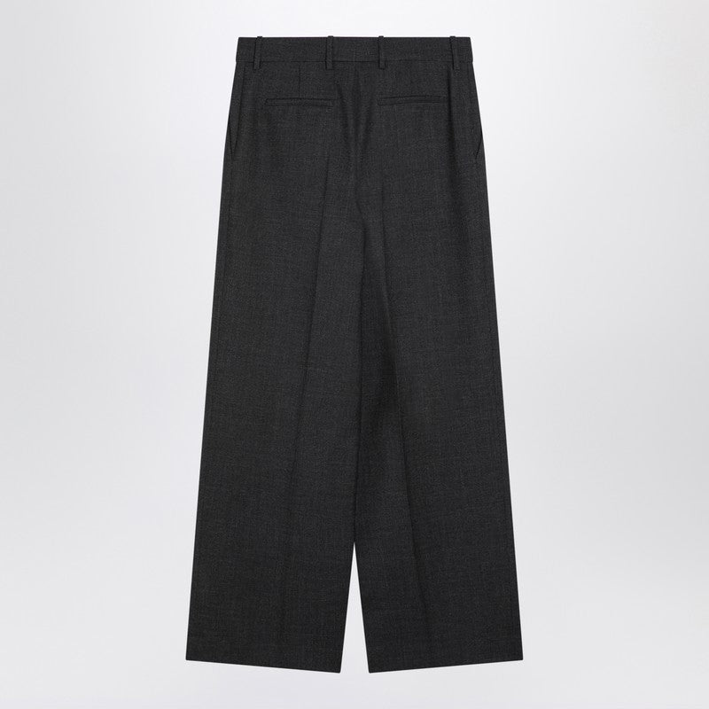 Givenchy - Givenchy Dark grey wool wide trousers - Trousers