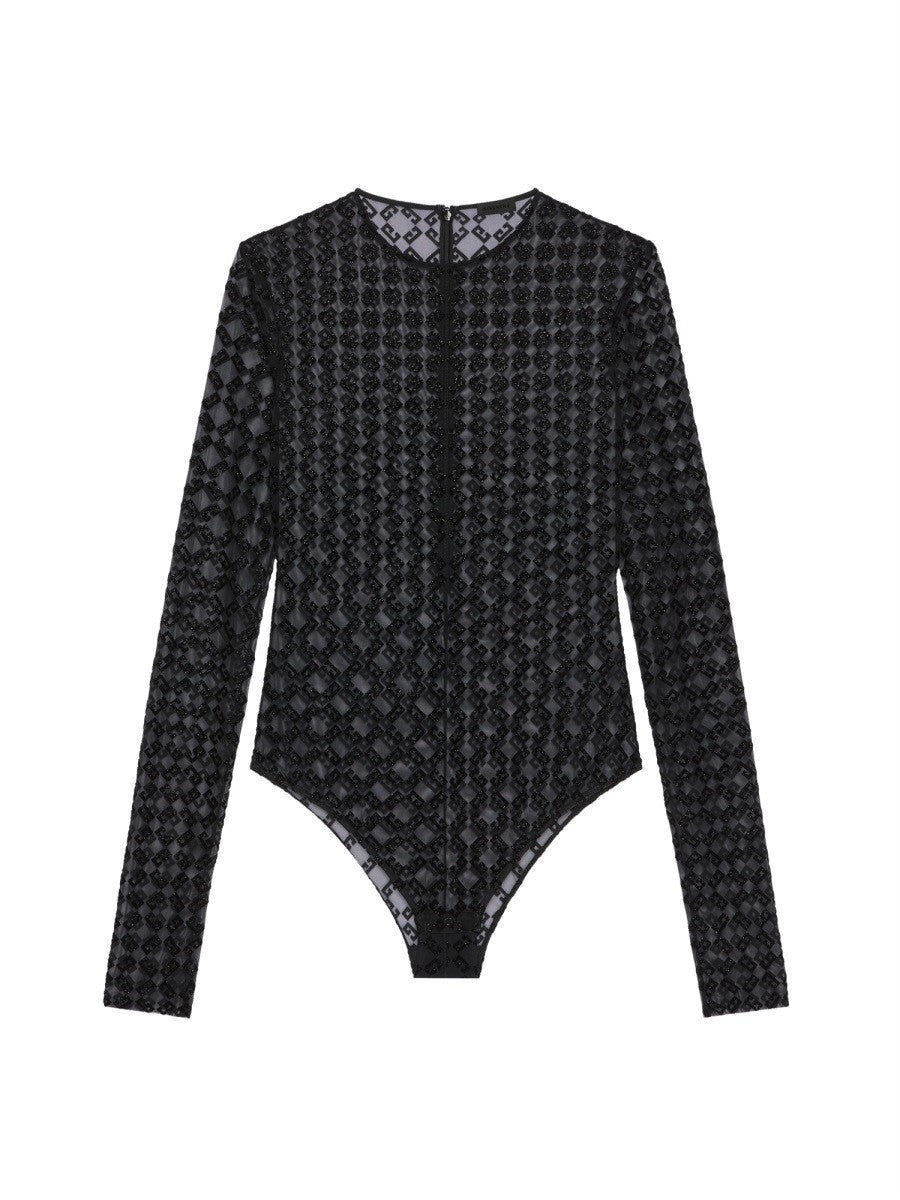 Givenchy - Givenchy Monogram Tulle Bodysuit - Woman-&gt;Clothing-&gt;Tops