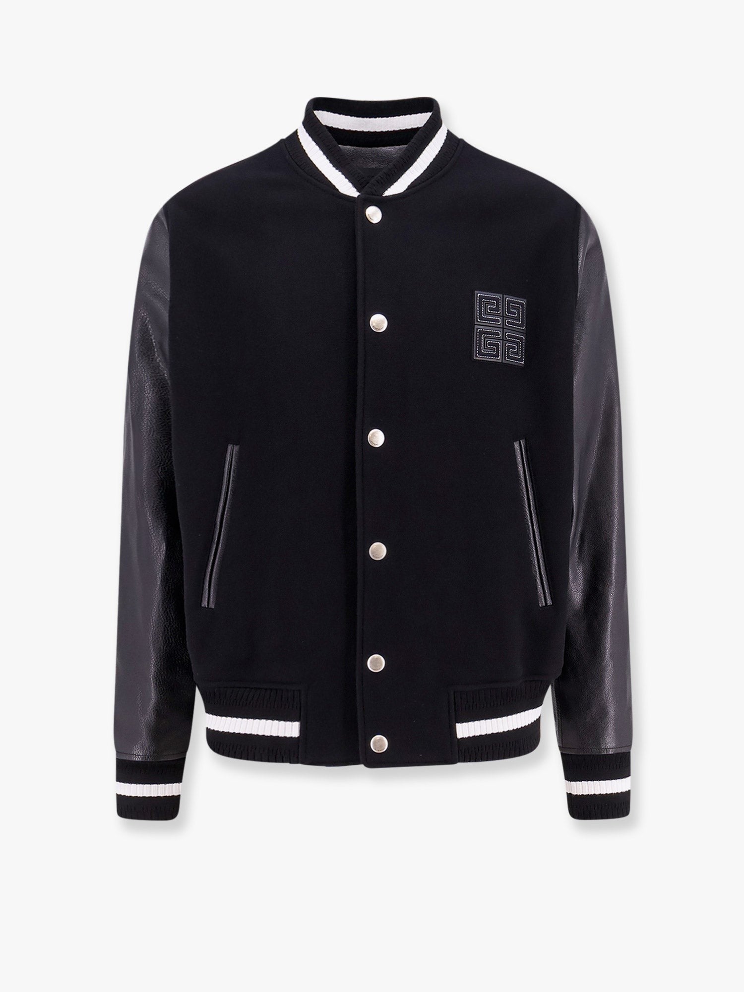 Givenchy - Givenchy Varsity Wool Blend Bomber With Leather Sleeves - Men’s Outerwear
