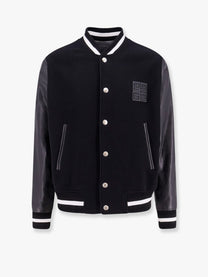 Givenchy - Givenchy Varsity Wool Blend Bomber With Leather Sleeves - Men’s Outerwear