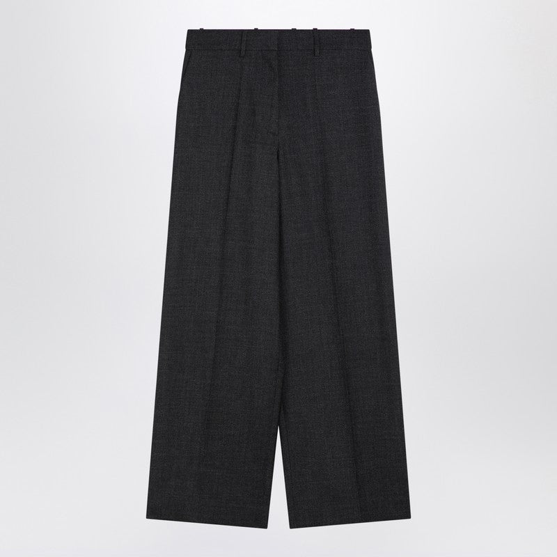 Givenchy - Givenchy Dark grey wool wide trousers - Trousers