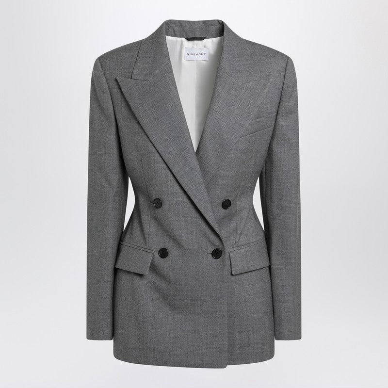 Givenchy - Givenchy Grey double-breasted wool jacket - Jackets