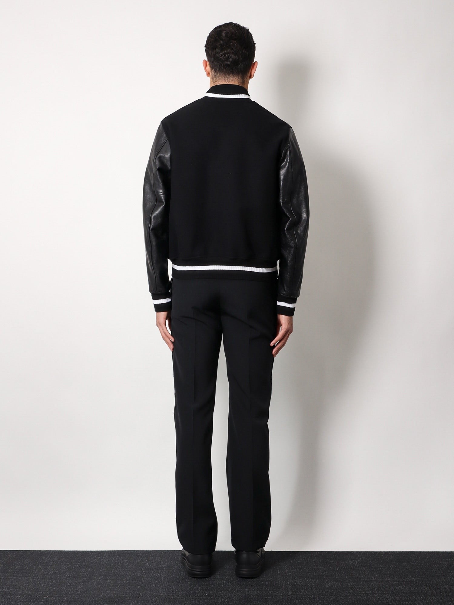 Givenchy - Givenchy Varsity Wool Blend Bomber With Leather Sleeves - Men’s Outerwear