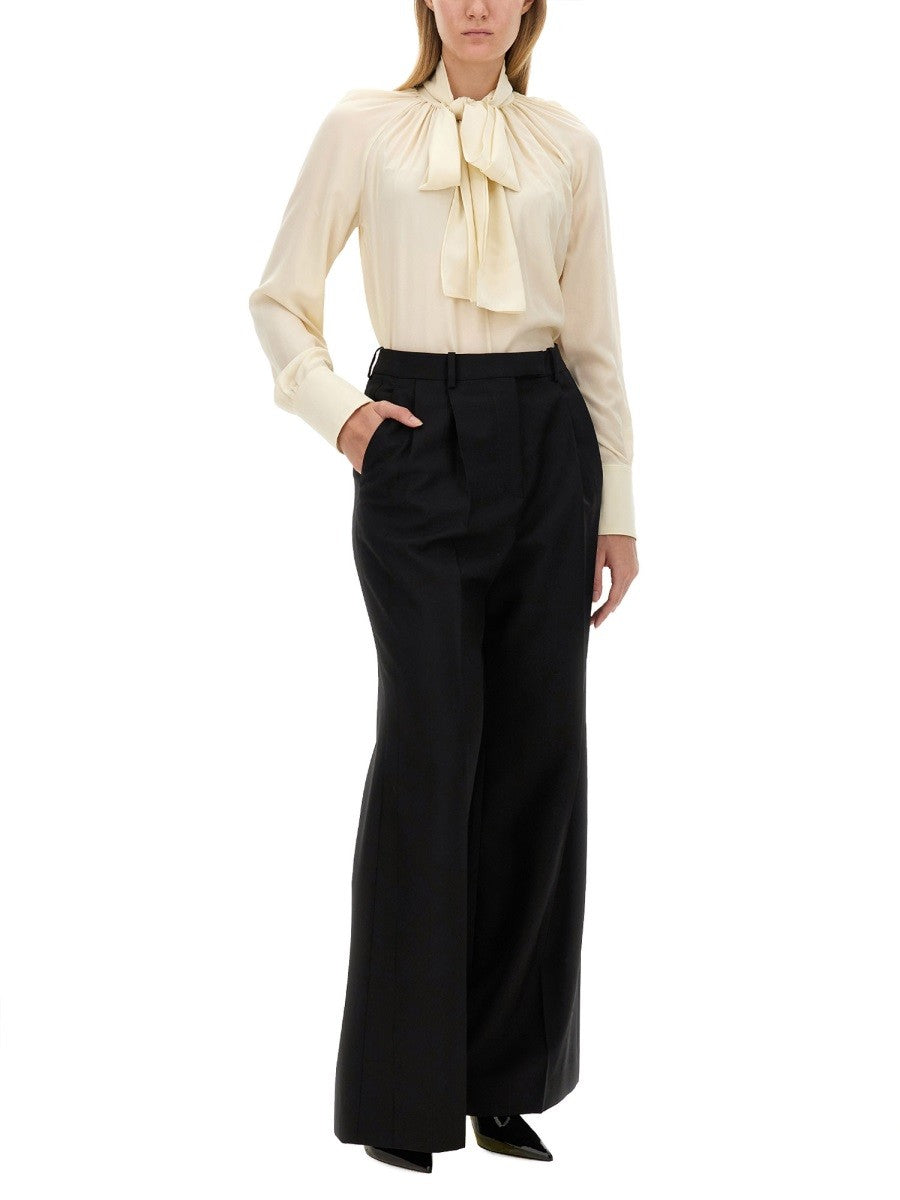 Givenchy - Givenchy Silk Shirt With Lavalliére Collar - Women’s Tops