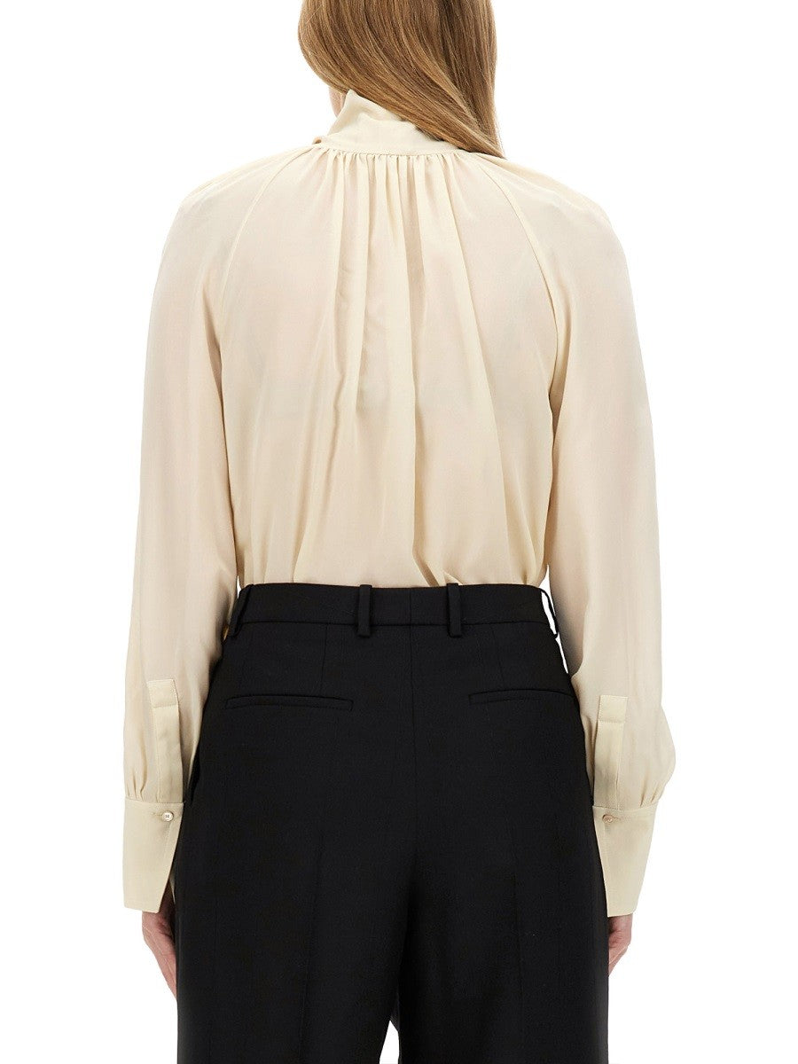 Givenchy - Givenchy Silk Shirt With Lavalliére Collar - Women’s Tops