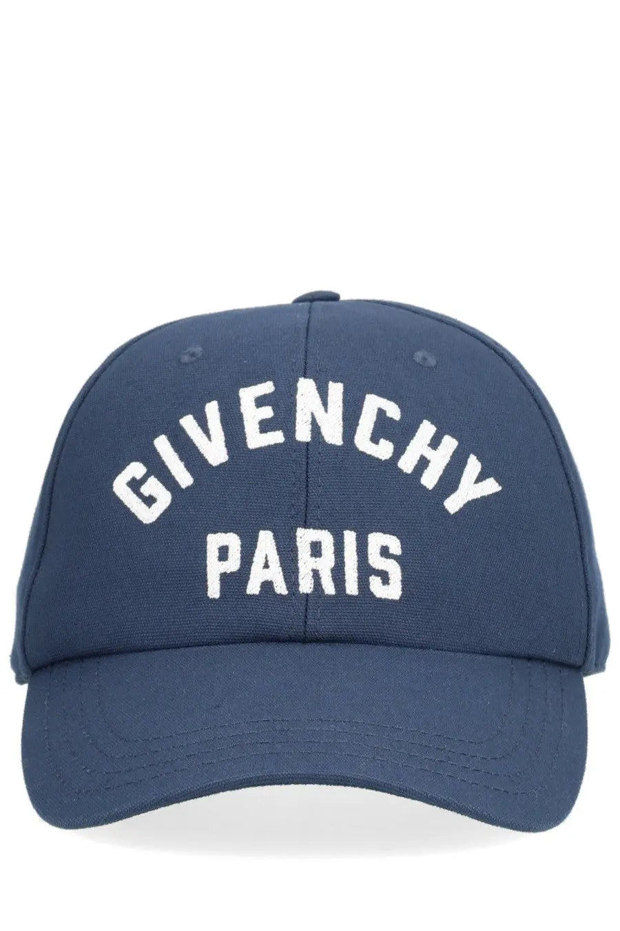 Navy blue Givenchy men’s baseball cap with white embroidered lettering in cotton for casual wear