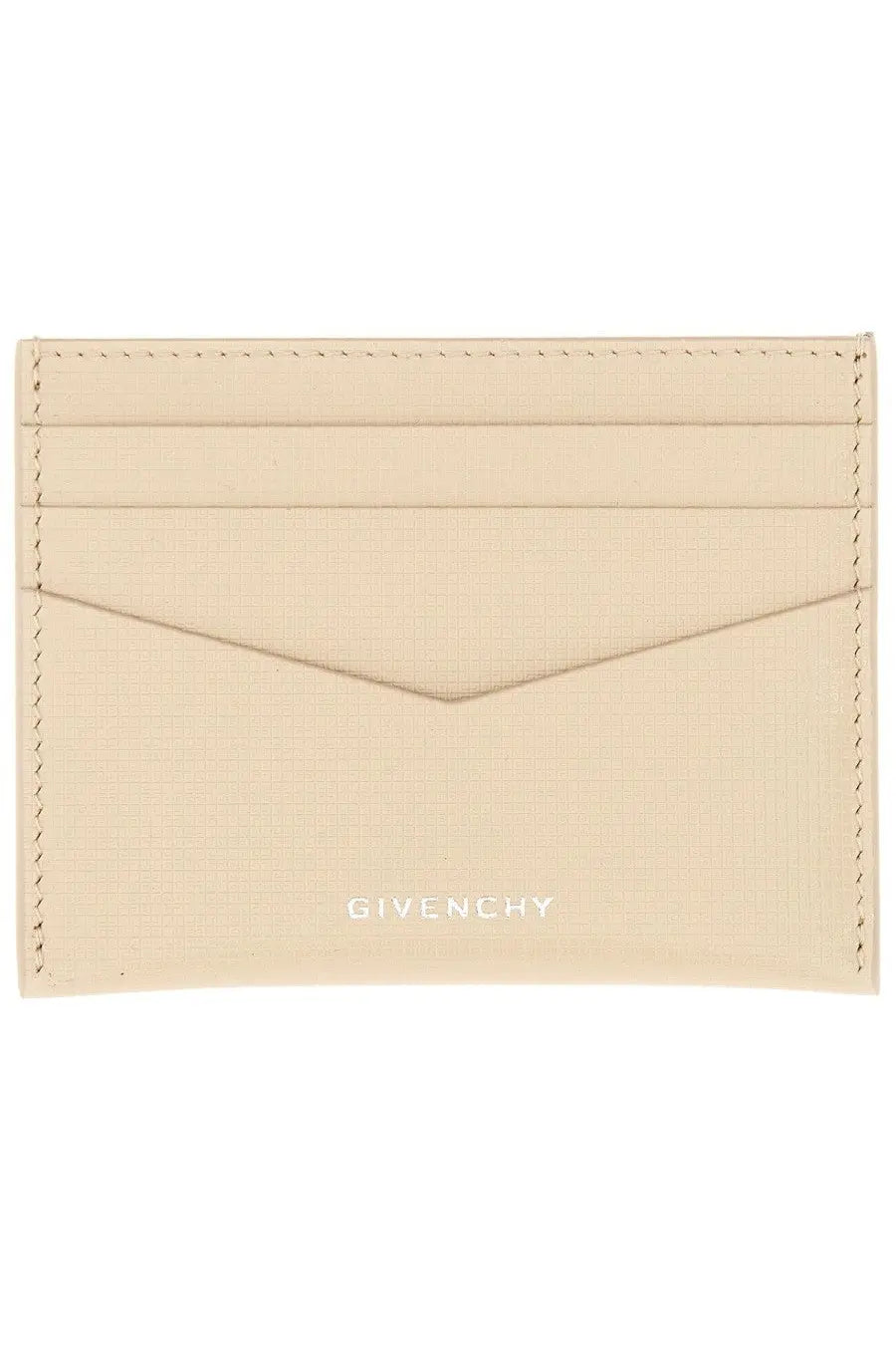 Givenchy men’s classique 4g beige leather card holder with subtle stitching and minimalist design