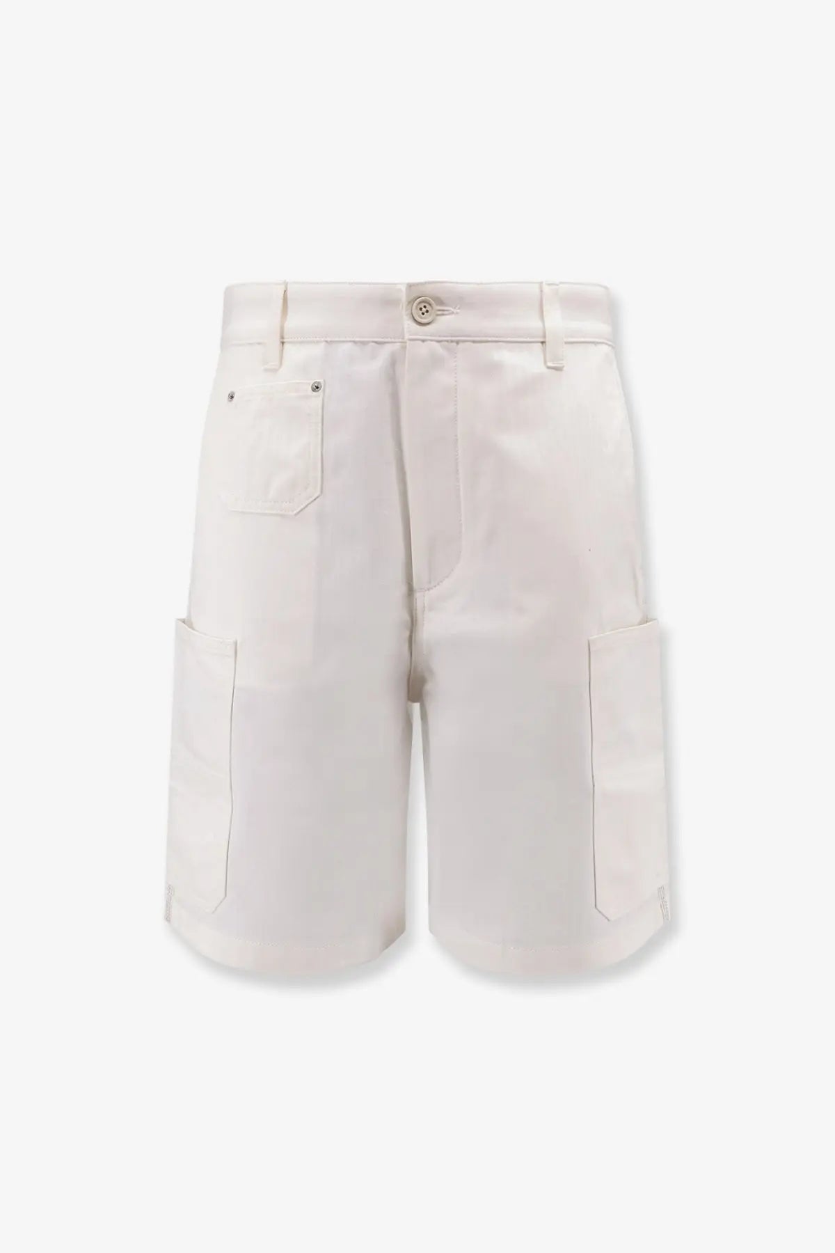 Givenchy men’s cream-colored cotton bermuda shorts with clean minimalist design and sturdy fabric for casual wear