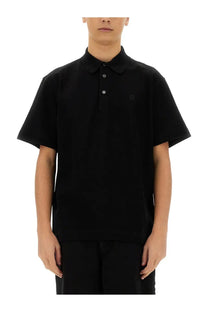 Givenchy men’s black cotton polo shirt with short sleeves and a subtle chest logo for casual wear