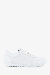 Givenchy men’s glide runner leather sneakers in white with smooth leather upper and textured rubber sole