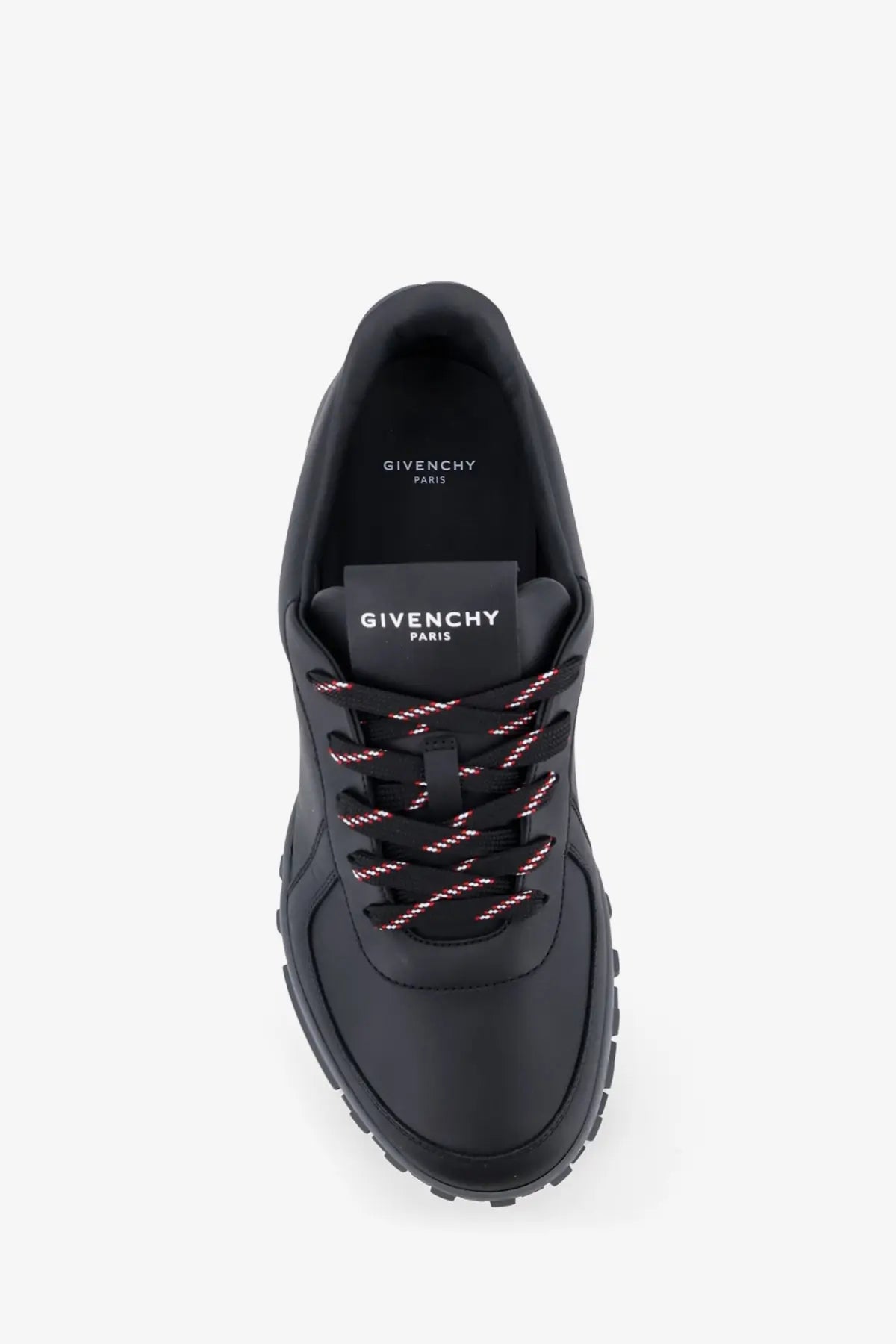 Givenchy men’s leather sneakers black with subtle pink thread detailing on the laces for stylish wear