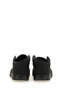 Black Givenchy men’s skate sneaker high-top with matte leather finish and embossed logo on the back heel