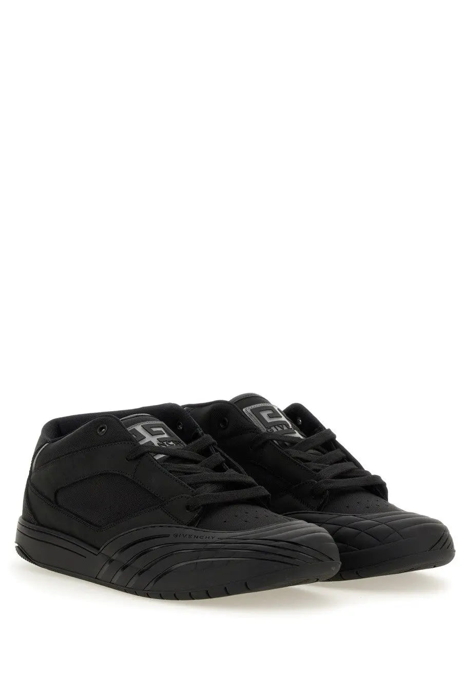 Black Givenchy men’s skate sneaker with quilted detailing and sleek minimalist high-top leather design