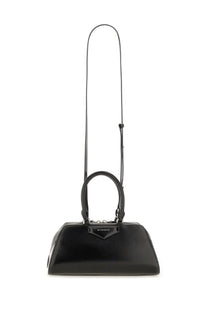 Givenchy women’s Antigona East West bag small black with glossy leather finish and structured rounded silhouette