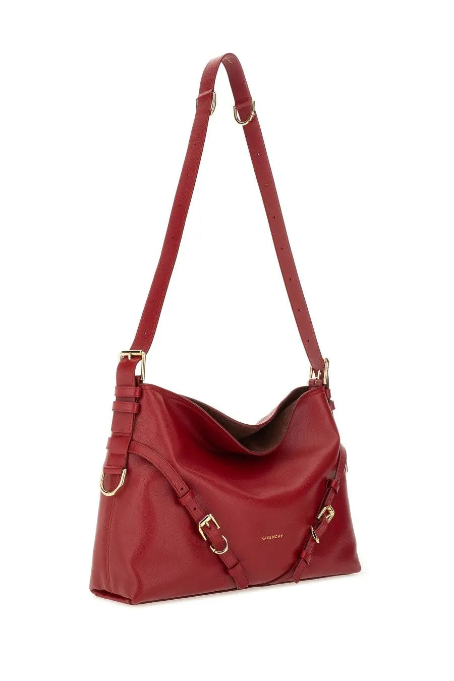Givenchy women’s red shoulder bag voyou medium with gold-tone hardware and sleek structured design