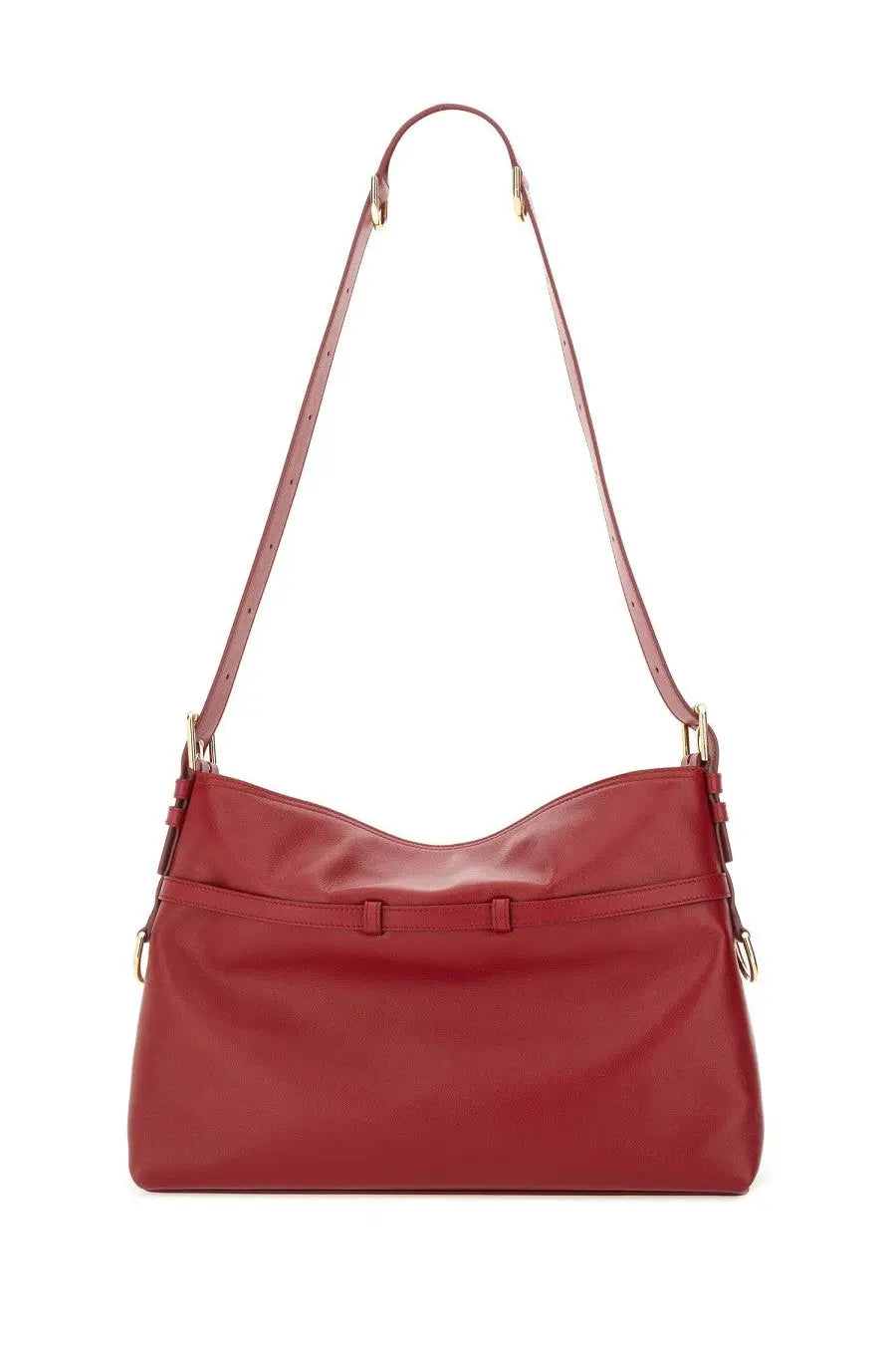 Givenchy women’s bag Voyou medium red leather shoulder bag with glossy finish and gold-tone hardware accents
