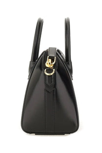 Givenchy women’s borsa antigona mini black leather handbag with gold-tone hardware and structured design