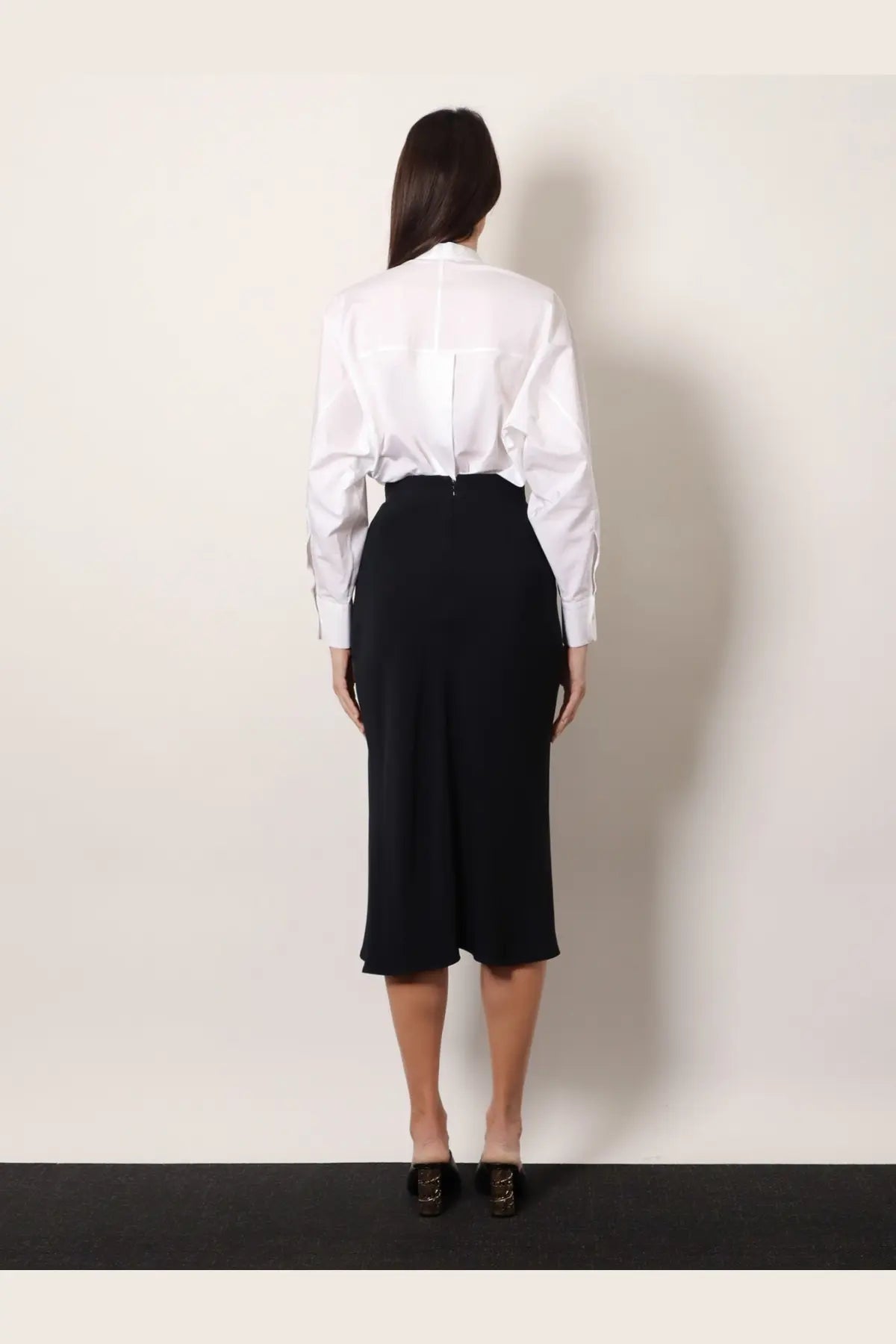 Givenchy Women's Draped Midi Skirt Black, view 3