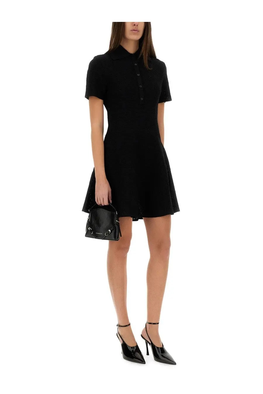 Givenchy Women's Monogram Jacquard Polo Style Dress Black, view 2