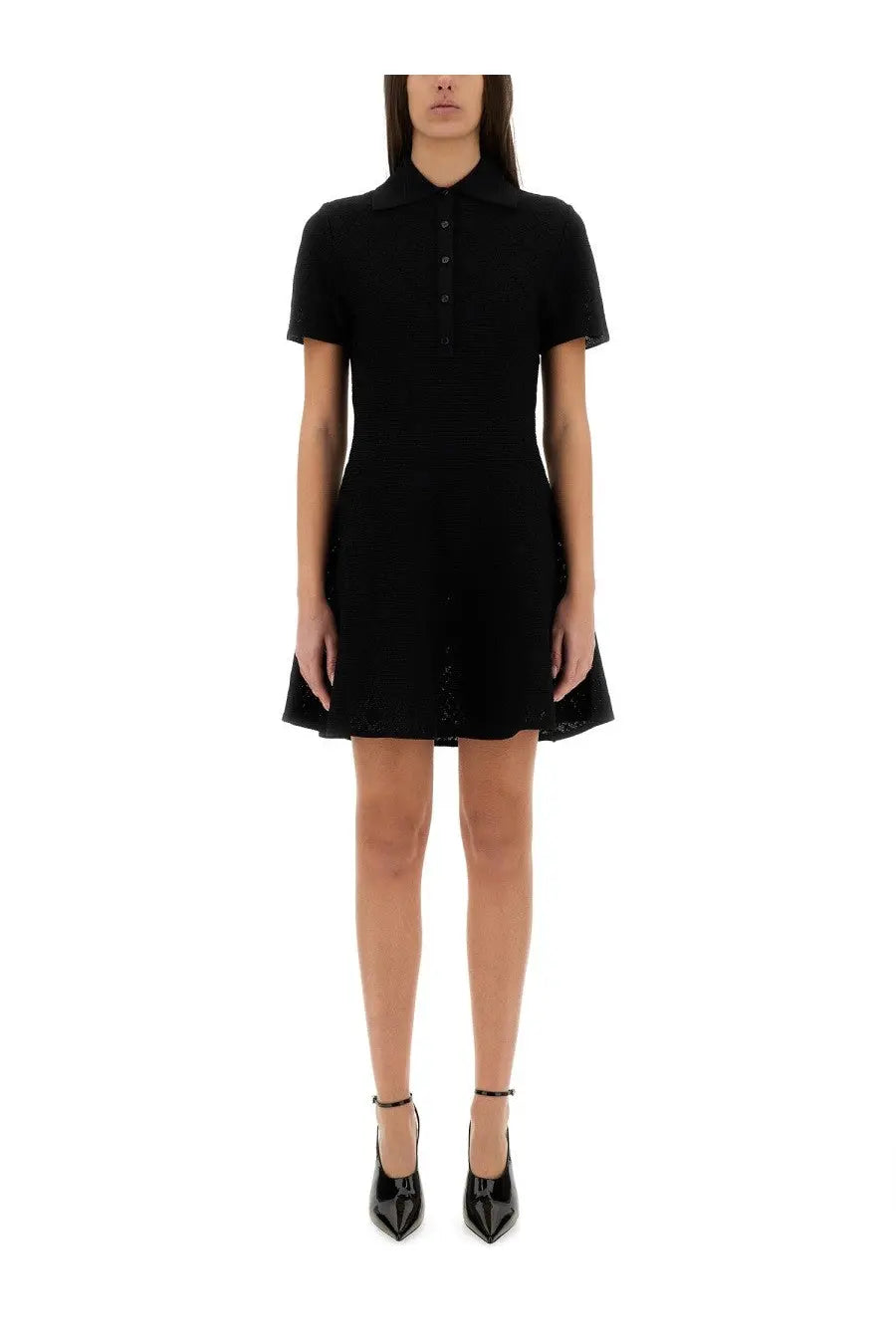 Givenchy Women's Monogram Jacquard Polo Style Dress Black
