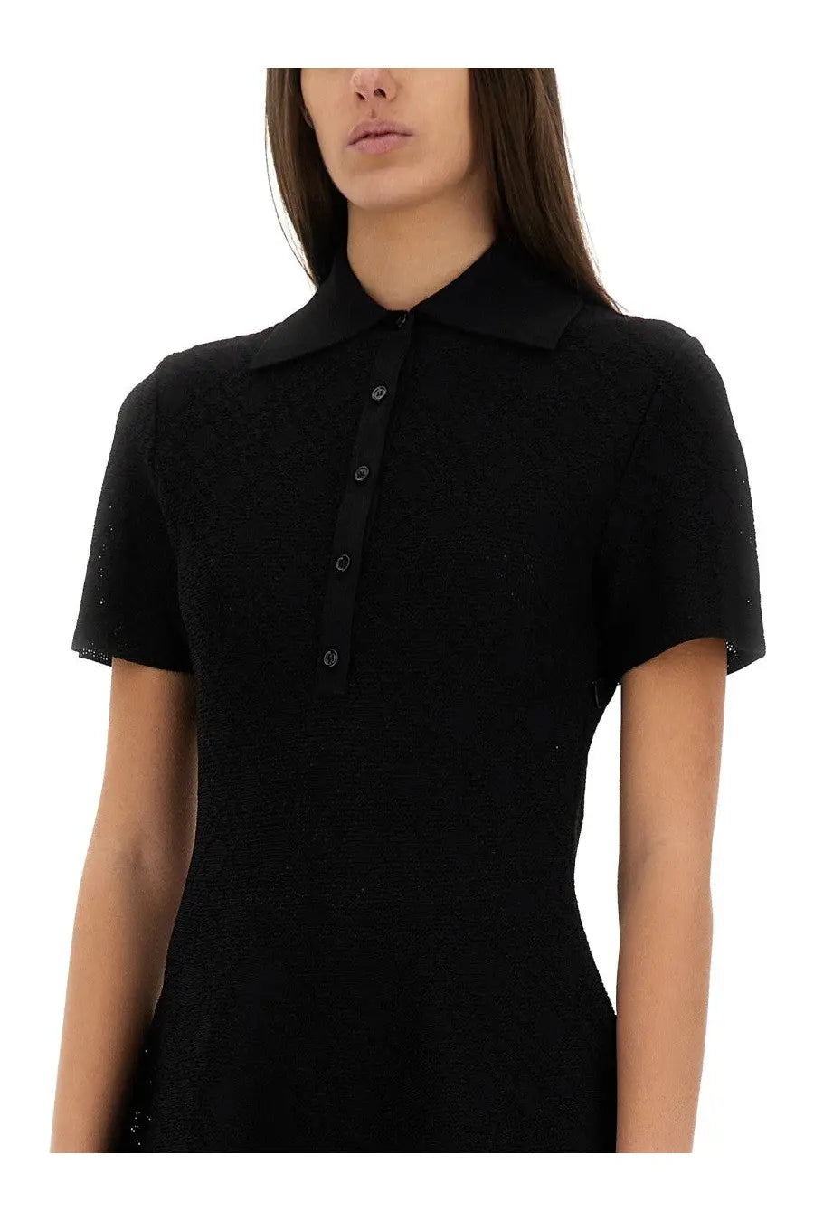 Givenchy Women's Monogram Jacquard Polo Style Dress Black, view 4