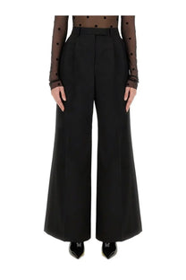 Givenchy women’s black high-waisted wide-leg trousers with a structured tailored fit in a pantsuit design