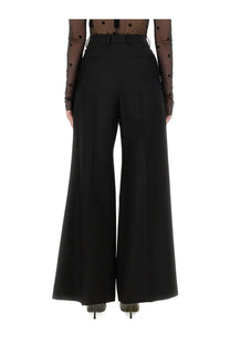 Givenchy women’s black high-waisted wide-leg trousers with tailored fit and belt loops in a pantsuit