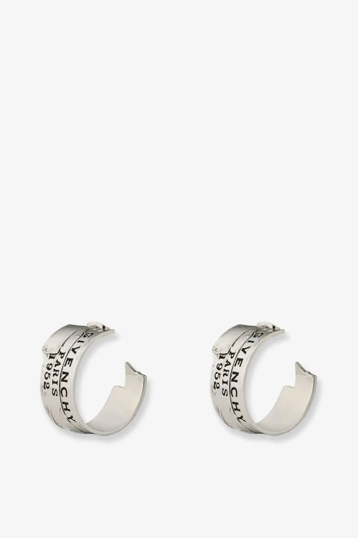 Givenchy Women's Givenchy Tape Earrings in Metal and Enamel Silver, view 2