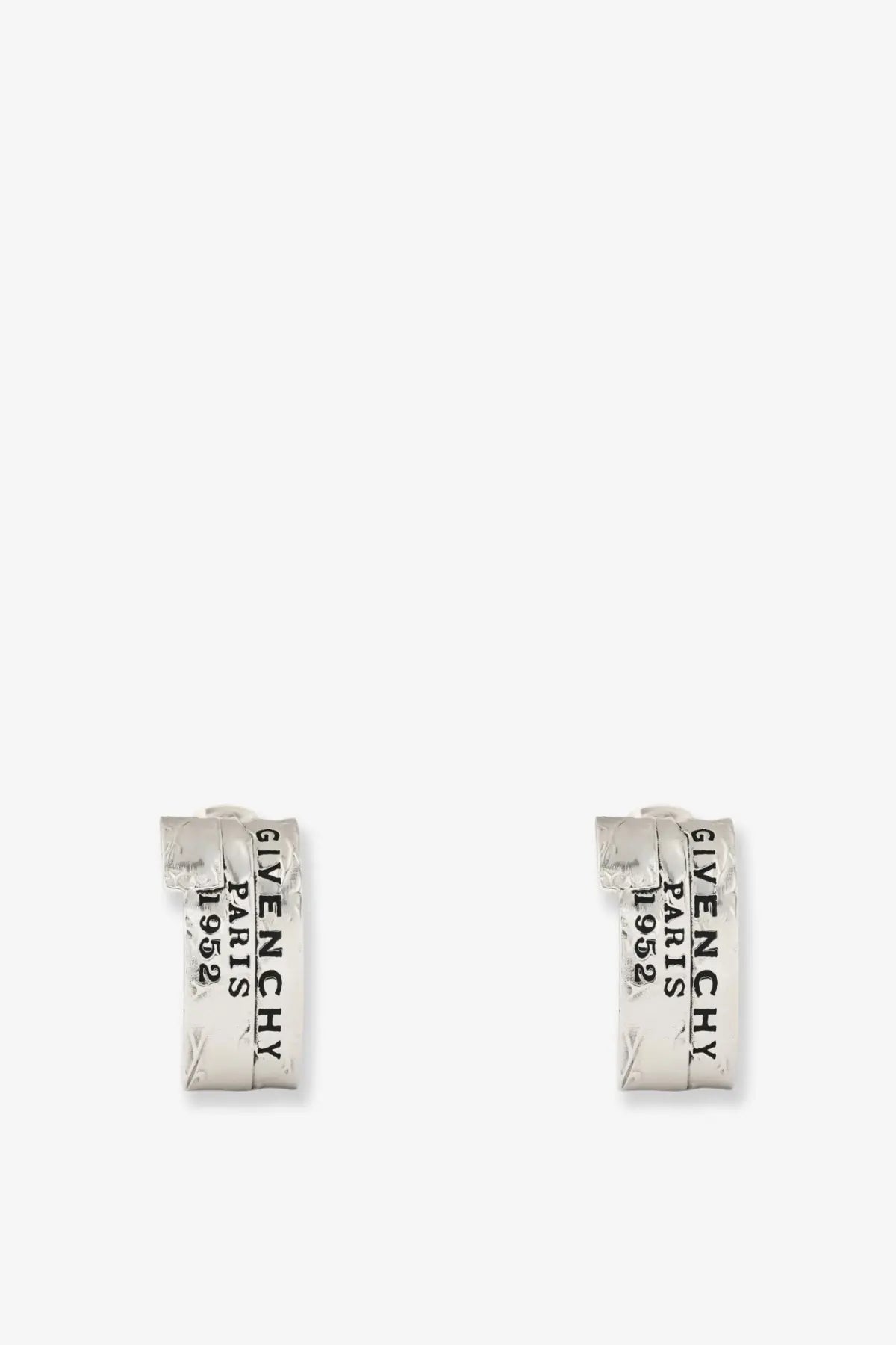 Givenchy Women's Givenchy Tape Earrings in Metal and Enamel Silver