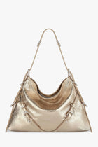 Givenchy Women's Voyou Metallized Leather Shoulder Bag Gold