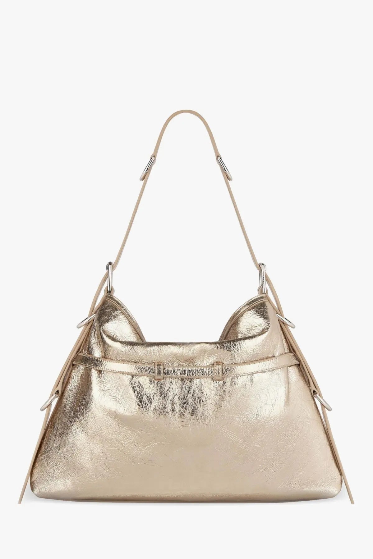 Givenchy Women's Voyou Metallized Leather Shoulder Bag Gold, view 2