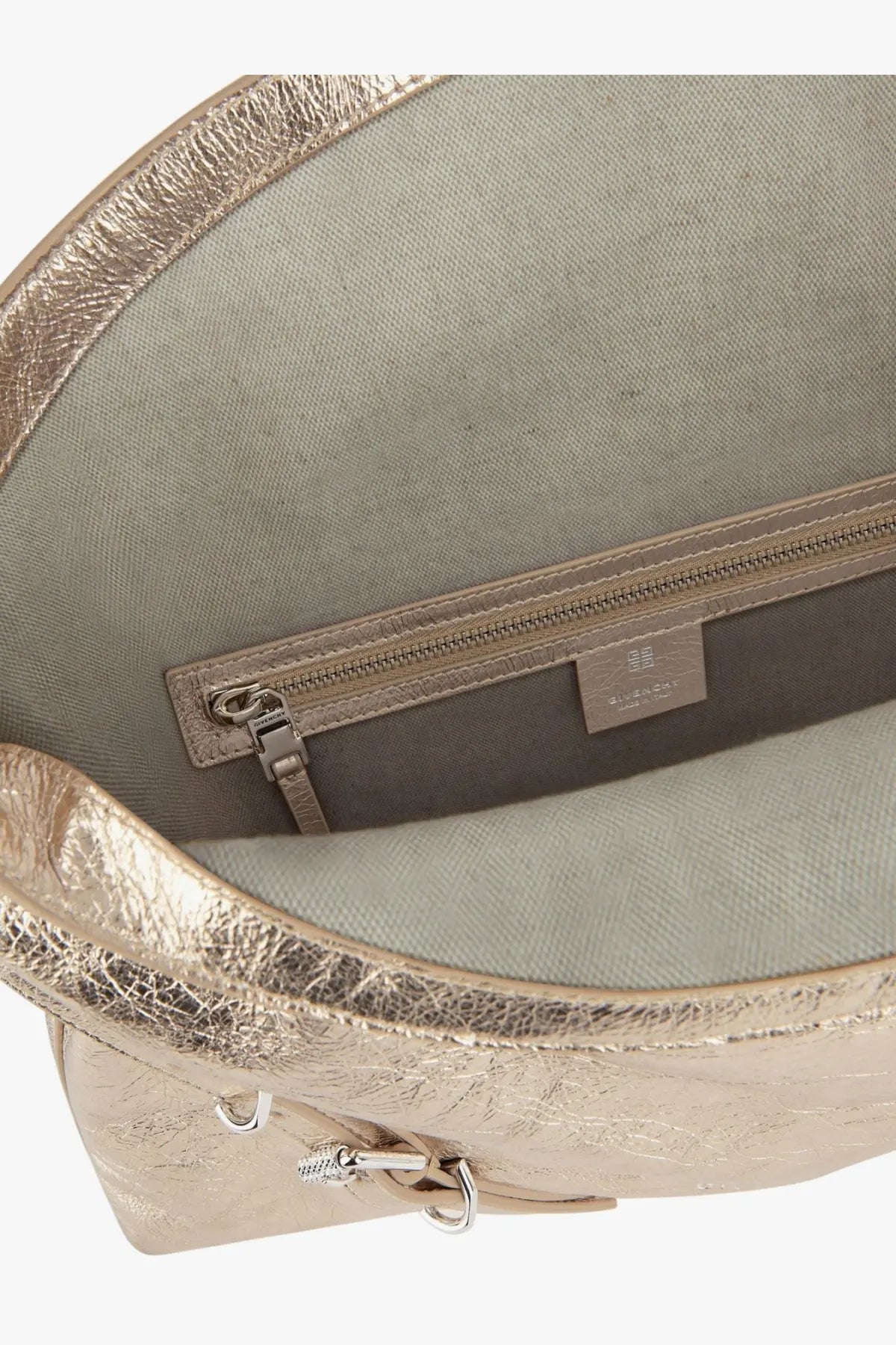 Givenchy Women's Voyou Metallized Leather Shoulder Bag Gold, view 4