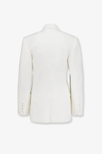 Givenchy women’s wool and mohair blazer in off-white with tailored fit and subtle seam detailing