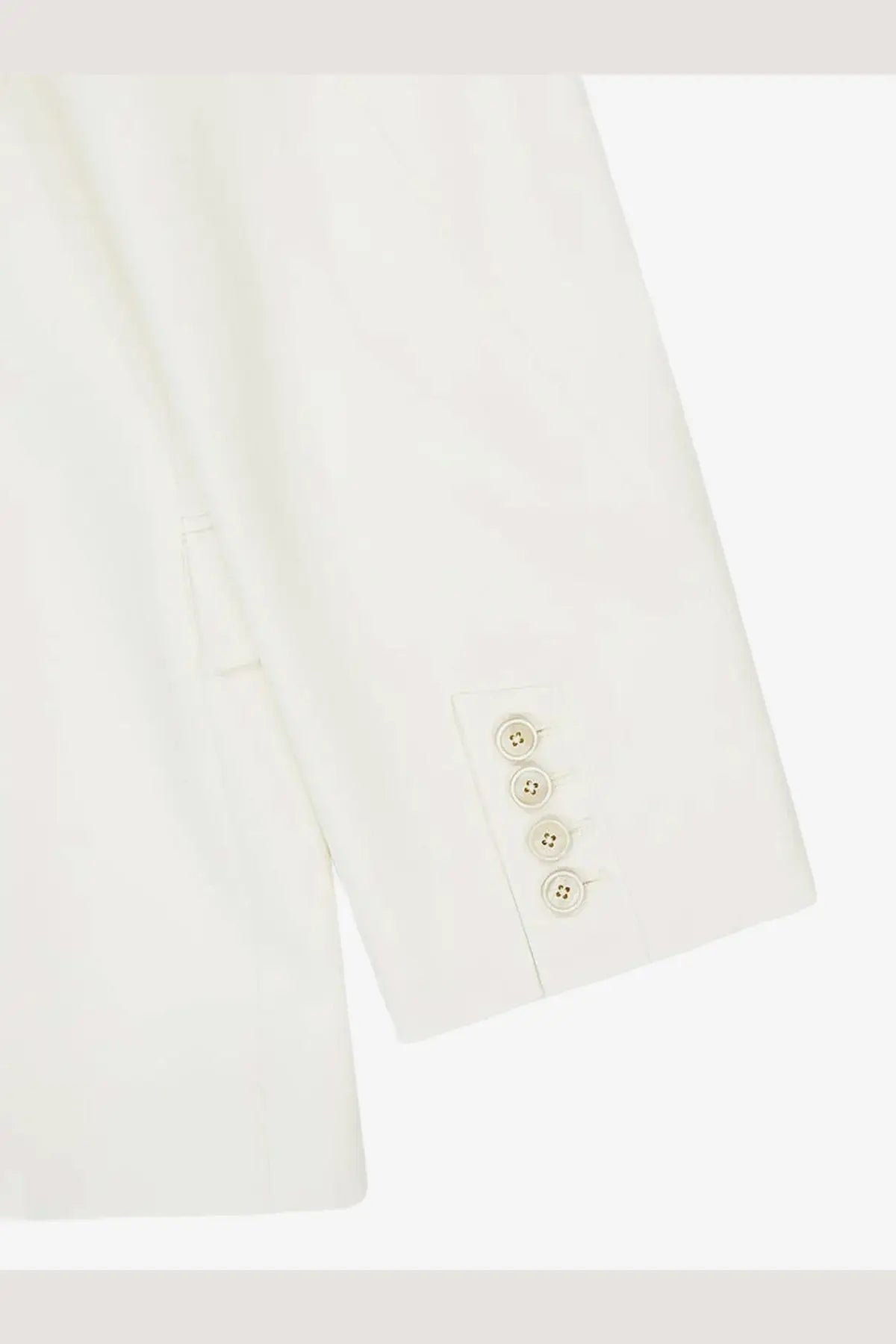 Givenchy women’s white wool and mohair blazer sleeve with four cream-colored matching buttons detail