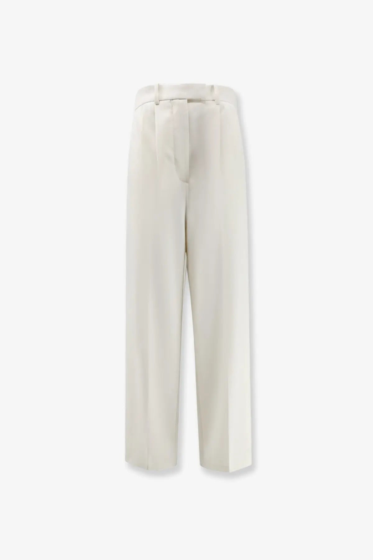 Givenchy women’s cream high-waisted wide-leg wool and mohair trousers with a sleek tailored design in white
