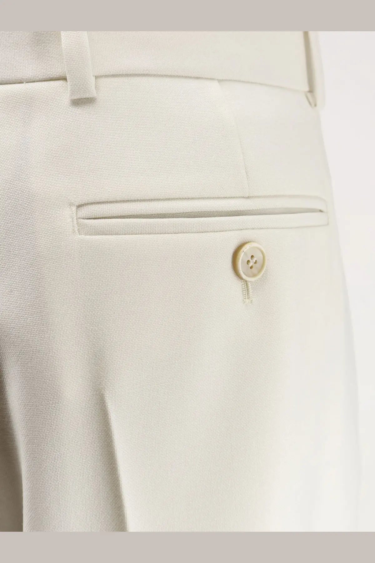 Givenchy women’s white wool and mohair tailored trousers with cream color woven texture and matching button closure