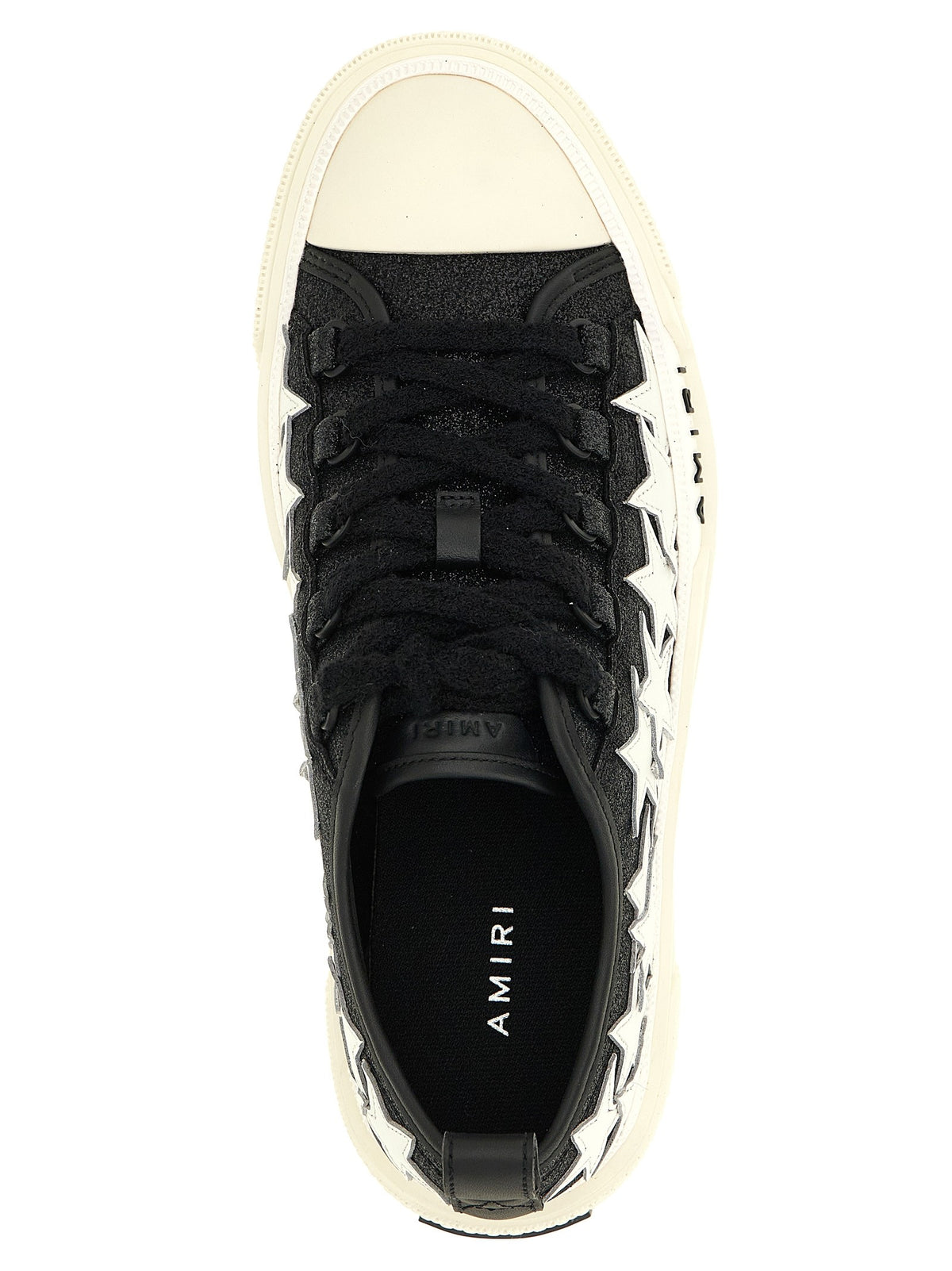 AMIRI Glitter Stars Court Low Sneakers White, view 4