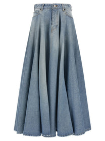 Balenciaga Godet Skirt Blue